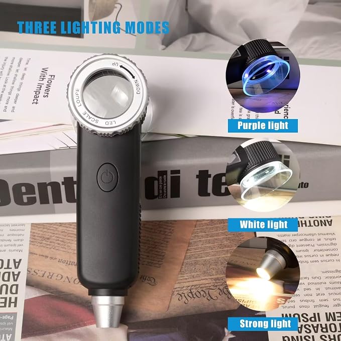 30X Jewelry Loupe with 7 Light, USB Rechargeable Foldable Handheld Magnifying - Image 4