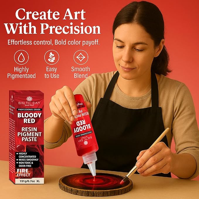 Bloody Red Epoxy Resin Pigment Paste XL – Opaque Epoxy Dye & High Concentration - Image 6