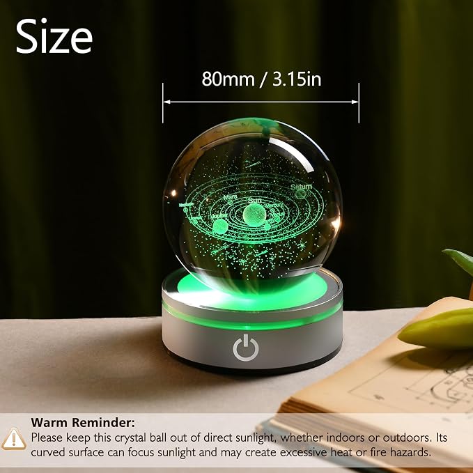 IFOLAINA 3D Solar System Crystal Ball Model Gift Space Astronomy Gift | Planets - Image 4