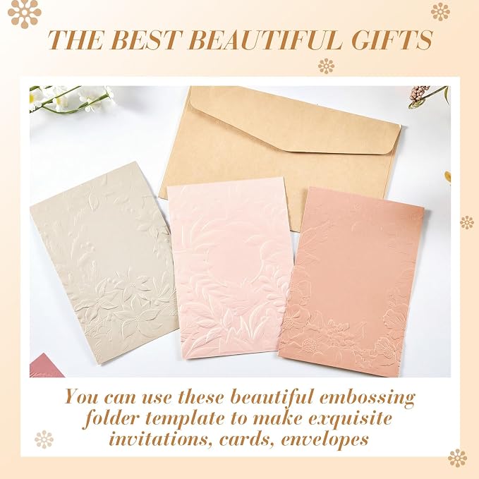 Geiserailie 4 Pcs Embossing Folders 2d/3D Embossing Machine Template Paper Card - Image 4