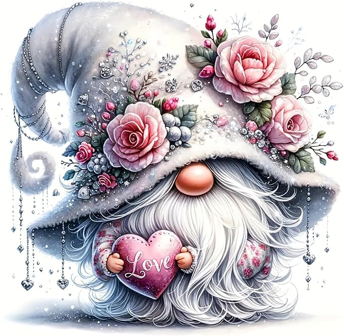 Gnome Cross Stitch Kits for Adults Beginner, Flower Counted Cross Stitch Kits by Unknown