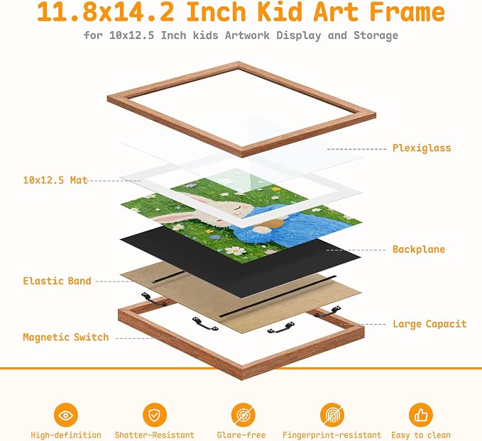 4 Pack Kids Artwork Frames Changeable 10 x 12.5 Inch hildren Art Projects - Image 8