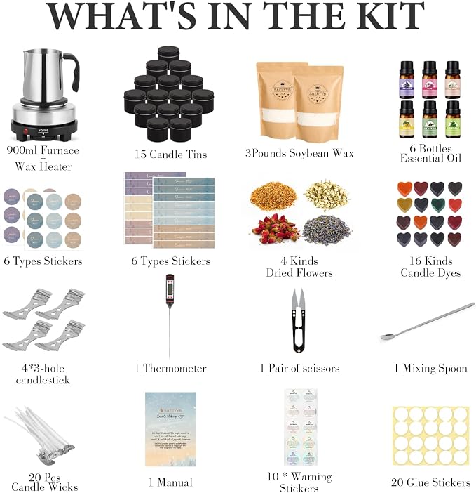 SAEUYVB Candle Making Kit with Wax Melter, Candle Making Kit - Image 2