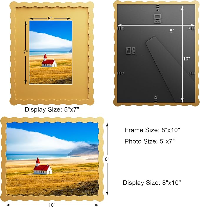 8X10 Wavy Picture Frame With Mat - Image 2