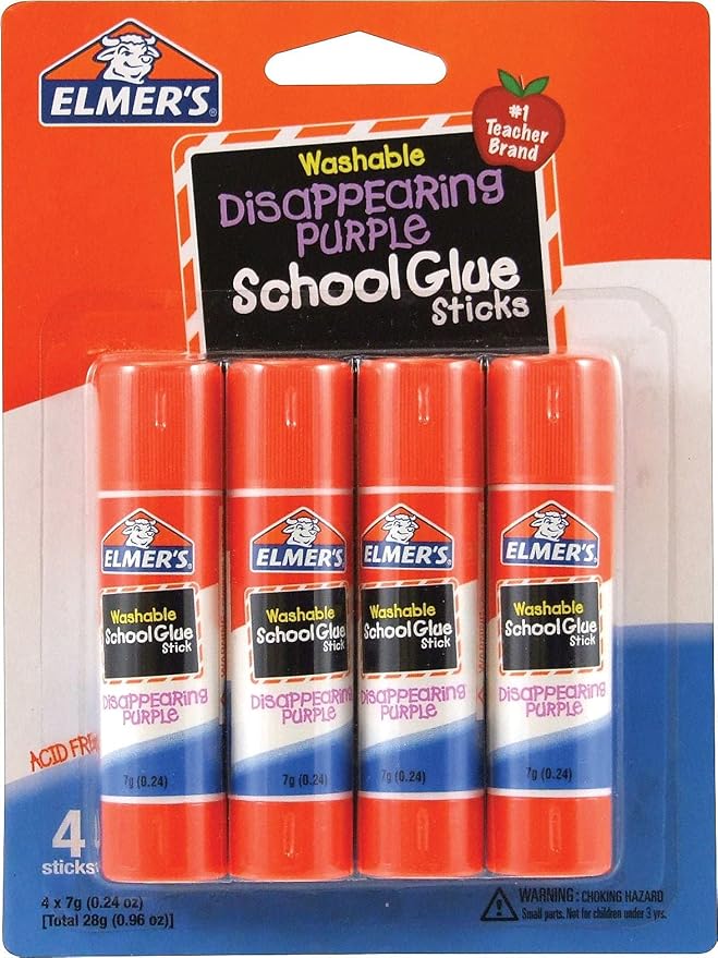 Elmer's Disappearing Purple School Glue Sticks, 0.24 oz Each, 4 Sticks per Pack - Image 2