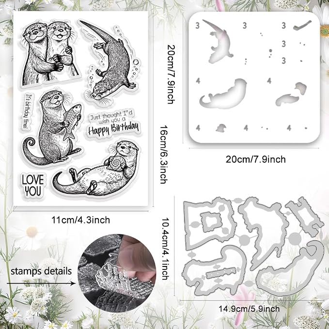4Pcs Clear Stamps and Cut Dies Set - Image 2