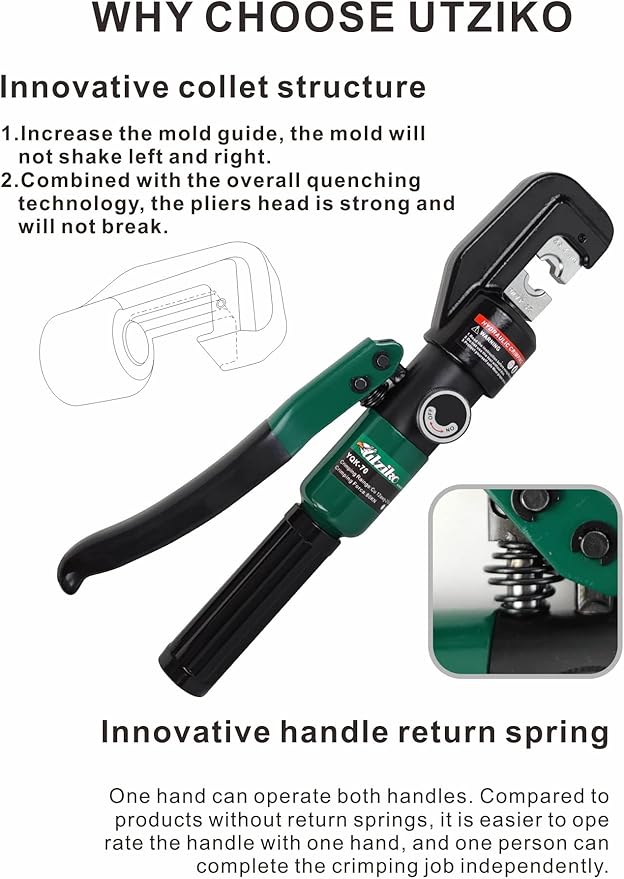 Hydraulic Crimper Tool for 1/8" 3/16" Stainless Steel Cable Railing Kit Hardware System Fittings, with Cable Cutter