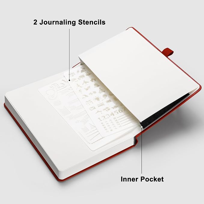 RETTACY Dotted Journal Notebook, 192 Pages, A5 Medium Size | Leather Hardcover - Image 7