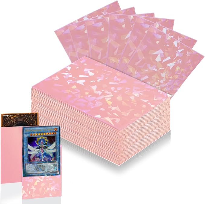 100 Count Pink Card Sleeves for Trading Cards, Perfect Fit Shiny MTG Card by Unknown