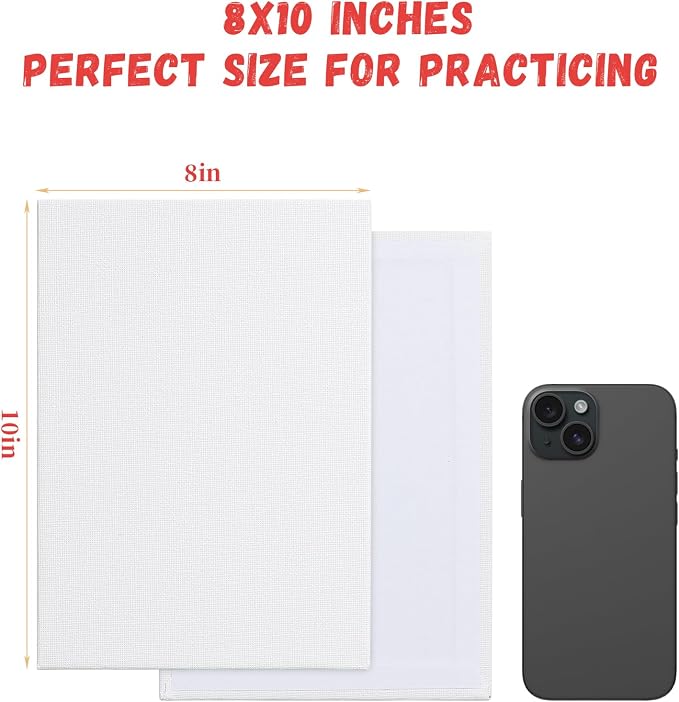 Simetufy 8x10 inch 24 Pcs Canvas Boards - Image 9
