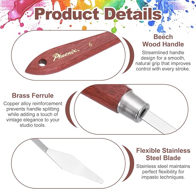 MECCANIXITY Pack of 1 Palette Knife No.6, 9.4" Long Palette Knives - Image 3