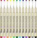 Muchcute 05 Micro Fineliner Drawing Art Pens: 12 Colors 0.45mm Extra Fine Point by Muchcute