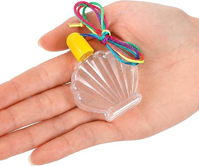 ZAVOOS 50 Pack Sand Art Bottles, Shell Shaped Plastic Craft Collection Bottle - Image 8