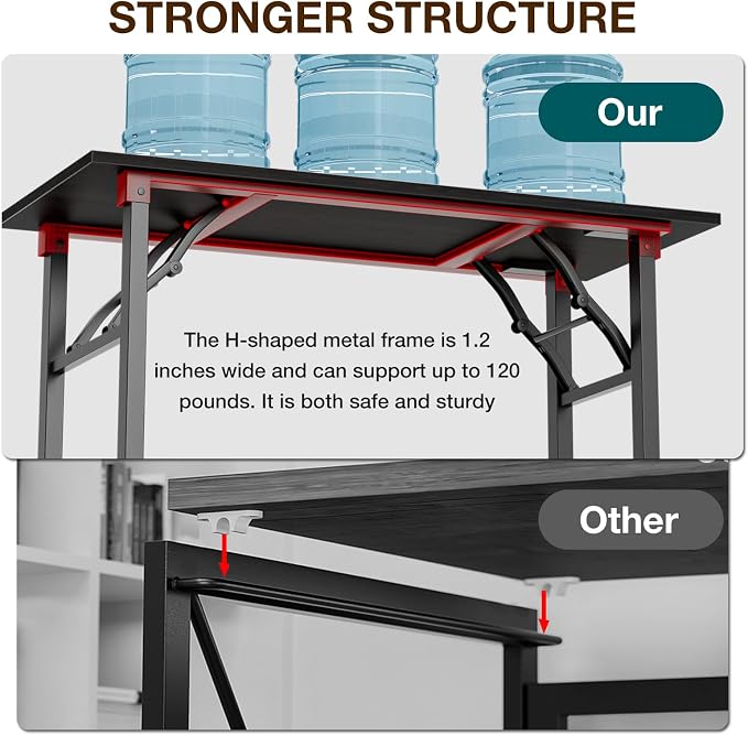 TEMI Small Computer Desk Folding Table - Image 7
