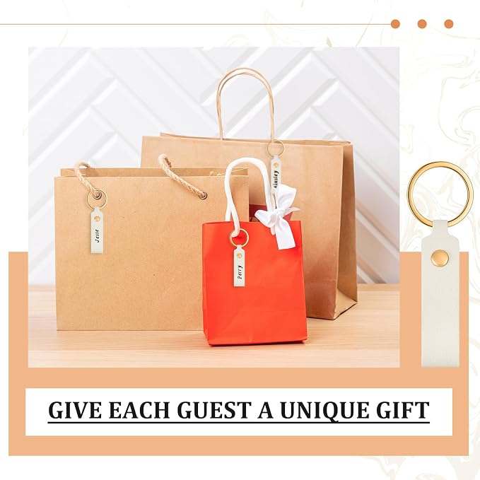 Wavyknot 100 Pcs PU Leather Keychain Blanks Bulk Laser Engraving Blanks - Image 6