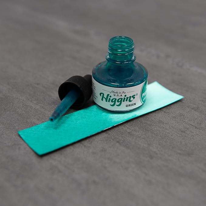 Higgins Green Pigmented Drawing Ink - Image 2