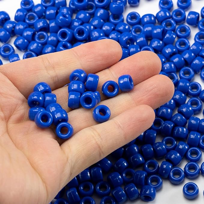 1000 Pcs Acrylic Single Color Pony Beads 6x9mm Bulk - Image 3