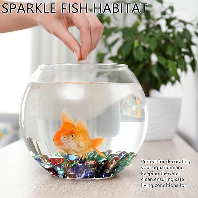 5Lb Flat Glass Marbles for Vase, Decorative Glass Pebbles for Vase Aquarium - Image 5