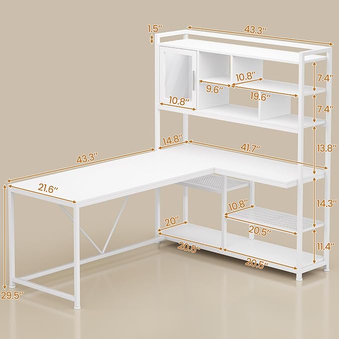SEDETA L Shaped Computer Desk, L Shaped Corner Desk - Image 7