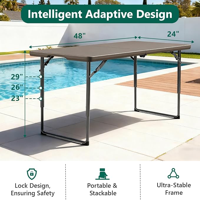 2 Pack Folding Table 4ft - Image 5