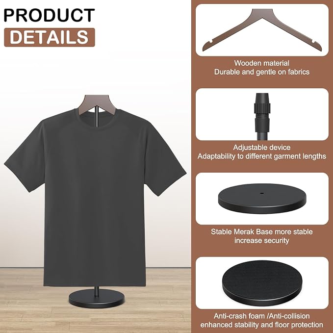 OLV Mannequin Torso, 18-34 Inch Adjustable Shirt Display Stand, Garment Display - Image 2