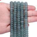 Songxi 5x8mm Natural Blue-Green Chalcedony Stone Rondelle Beads, Gemstone by SongXi
