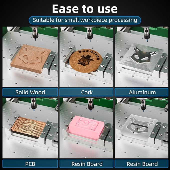 FoxAlien Mini Low Profile Bench Vise Workholding Clamp Work Table for FoxAlien 3018, Masuter 3, Masuter Pro, 3S, XE-PRO, WM-3020 Vasto CNC Router Machine