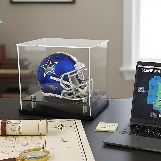 Mini Helmet Display Case, Self-Assembly Clear Acrylic Football Mini Helmet - Image 6