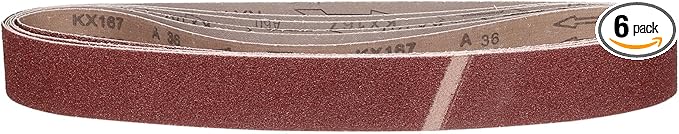 2 x 48 Inch Sanding Belt, 6 Pcs 36 Grit Knife Sharpener Belts Work Sharpening for Belt Sander Knife Carving Tools Metal Working
