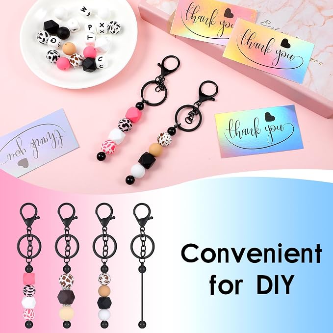 Sasylvia 60 Pcs Beadable Keychain Bars Bulk Making Kit 20 Beaded Keychain 20 - Image 5