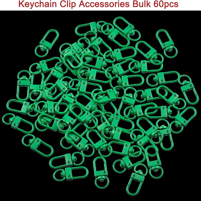 Keychain Clasp Keychain Clip Accessories Bulk 60pcs Colorful Lobster Claw Clasps - Image 2