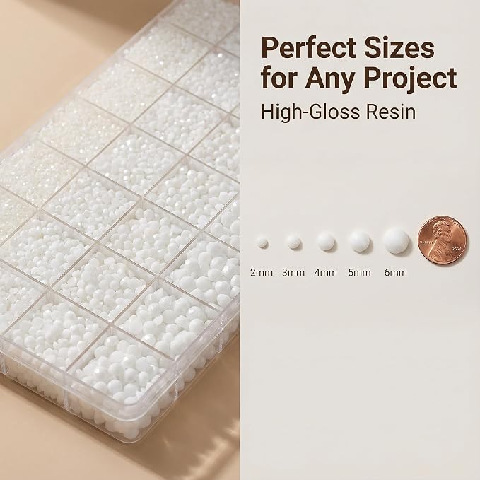 36000Pcs White Rhinestones for Bedazzling, Mixed Sizes 2-6MM Flatback Gems - Image 3