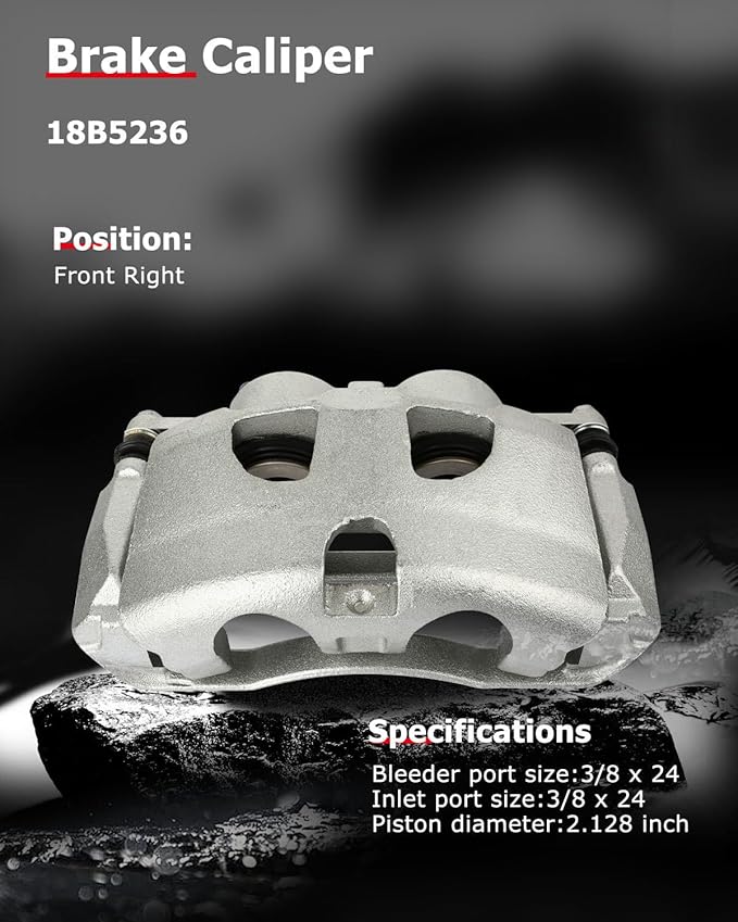 cciyu Front Right Brake Caliper Assembly w/Bracket 18B5236 2010-2021 For Ford For Expedition,2010-2011 For Ford For F-150,2010-2011 For Lincoln For Mark LT,2010-2021 For Lincoln For Navigator