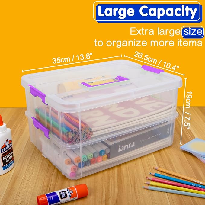 TERGOO 2 Layer Plastic Storage Containers - Image 2