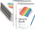 12 Pack Sketch Books, 9 x 12 Inch Sketchbook, 68lb/100gsm Spiral Bound Sketch by Prudiut