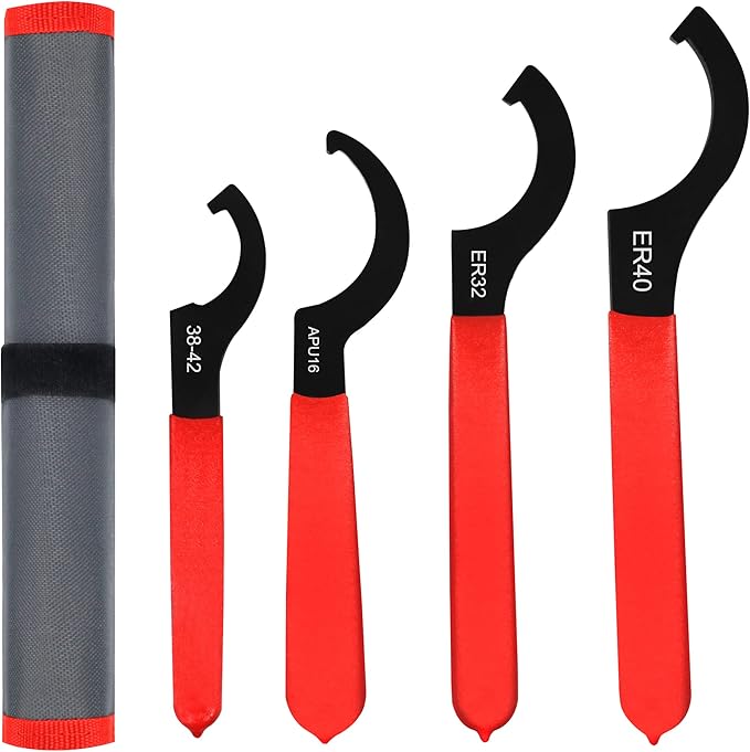 4pcs Coilover Spanner Wrench Set Adjustable Shock Wrench Heavy Duty Steel C Spanner for Most Coil Overs Shocks Adjustment and Suspension System