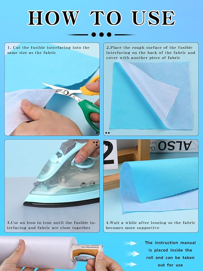 White Medium Weight Fusible Interfacing - Image 4