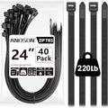 Large Zip Ties Heavy Duty Outdoor 24 inch, Heavy Duty Zip Ties 220 lbs by ANOSON
