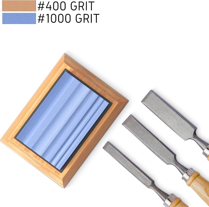 Sharp Pebble Sharpening Stones for Wood Carving Tools-Two Whetstones Grit 400 & - Image 8