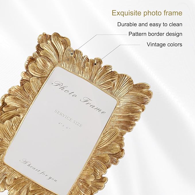 4x6 Picture Frames Gold Vintage Photo Frame - Image 5