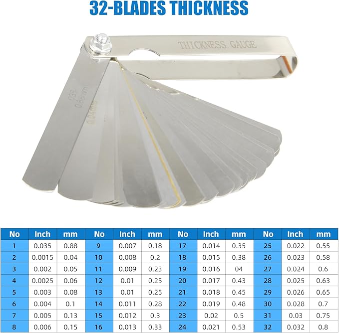 Spark Plug Gap Tool, Spark Plug Gapping Tool with 32 Blade Steel Feeler Gauge, Universal Spark Plug Gap Tool for Most 10mm 12mm 14mm 16mm Spark Plugs (Orange)