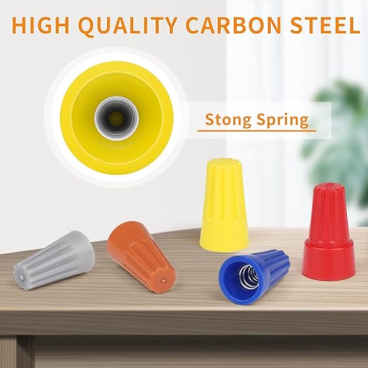 600PCS Wire Connectors Nuts 18-12 AWG Electric Wire Caps Insulating Insert Twist Electrical Wire Connectors Yellow Wire Assortment Nuts for Quick Connection