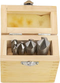 5 pc High-Speed Steel Countersink Drill Bit Set, 60° Countersink Angle, 3 Flute, 1/4" to 3/4"