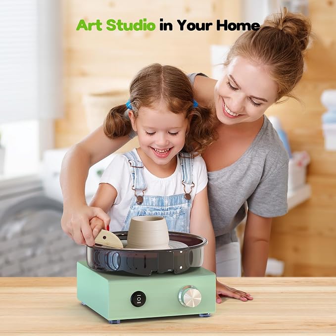 Mini Pottery Wheel for Kids, Teens | 6" Two-Way Rotation Clay Wheel, Removable - Image 5