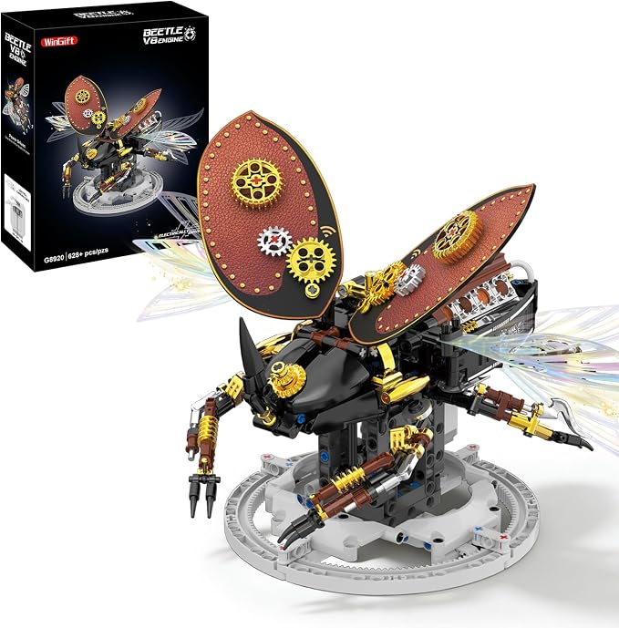 Bionic Steampunk Beetle Insect Building Set, Poseable Articulated Mechanical by VisittheWinGift