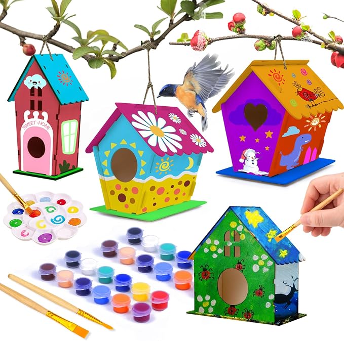hapray 4 Pack Bird House Crafts by hapray