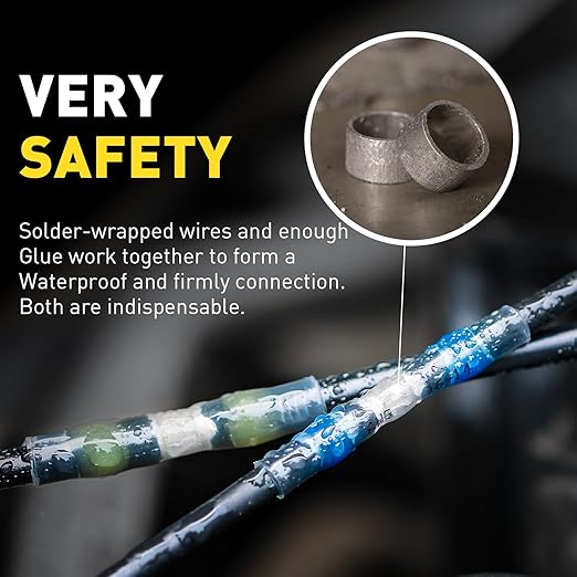 haisstronica 180PCS Solder Seal Wire Connectors-Waterproof Solder Wire Connectors kit-Heat Shrink Butt Connectors for Marine,Watercraft,Electrical,Electronics,Aircraft,Boat,Truck,Stereo,Joint