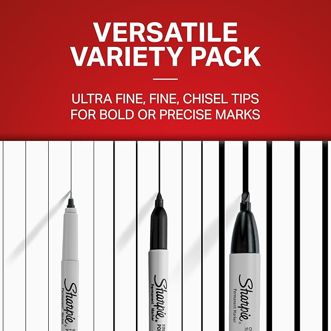 Sharpie Permanent Markers Variety Pack, Includes Chisel, and Ultra-Fine Tips - Image 5