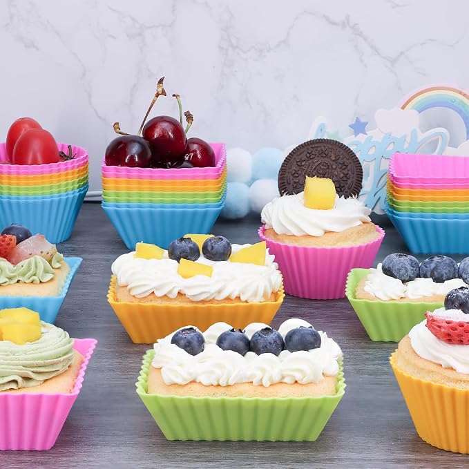 24Pack Silicone Muffin Cups, Reusable Cupcake Liners Molds - Image 3