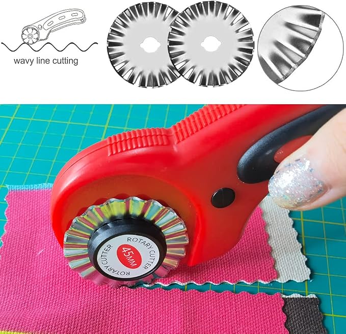 45mm Pinking Rotary Cutter Blades, Wavy Replacement Blade, Rotary Blades Refill - Image 4
